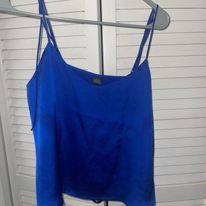 blue silk  crop top